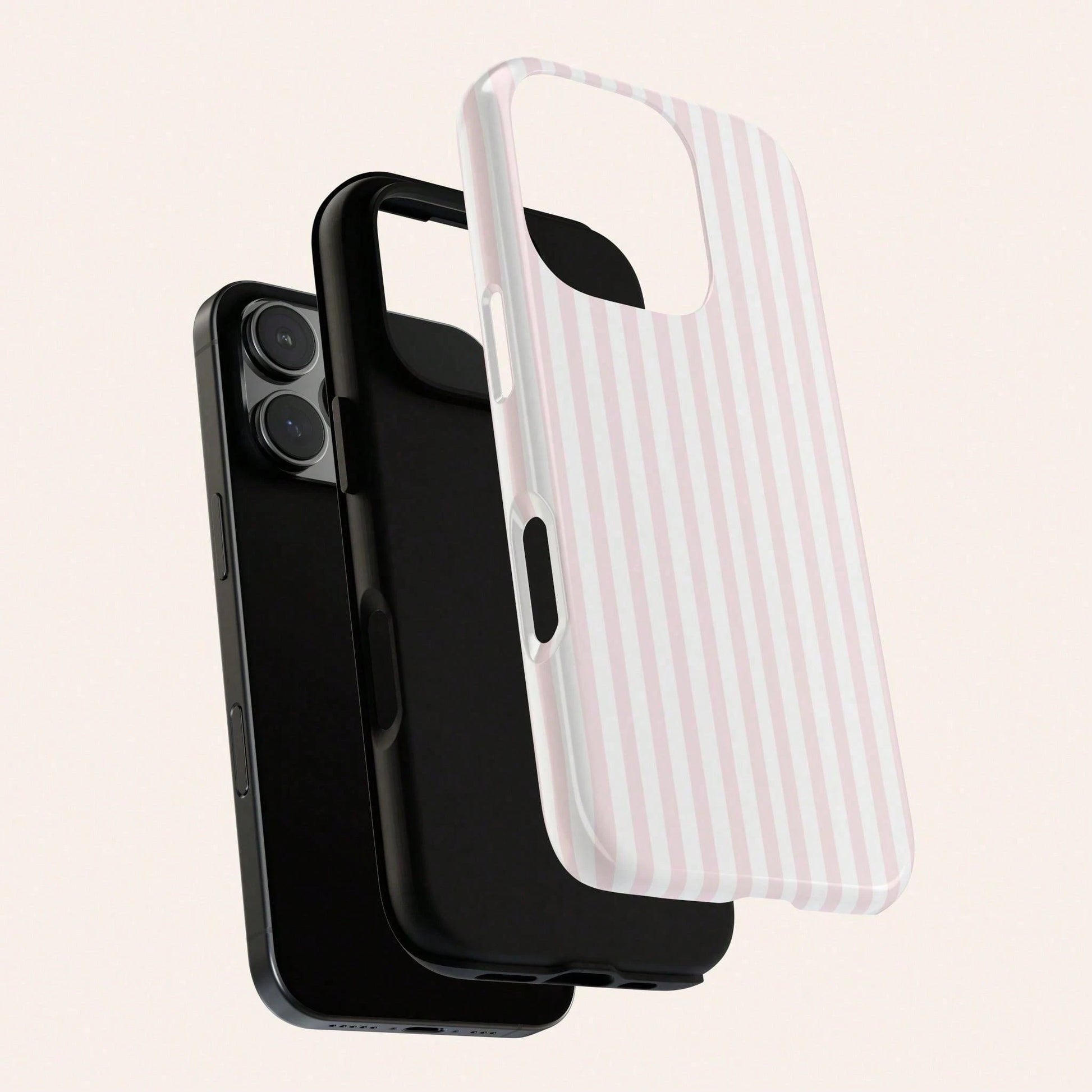GIIPPA Pink & Light Pink Striped Phone Case Compatible With 17/16/15/14/13/12/11 Pro Max, Shockproof Protective Soft Silicone Phone Cover For Women Girls, Fashion Striped Design Anti-Fall Scratch Resi