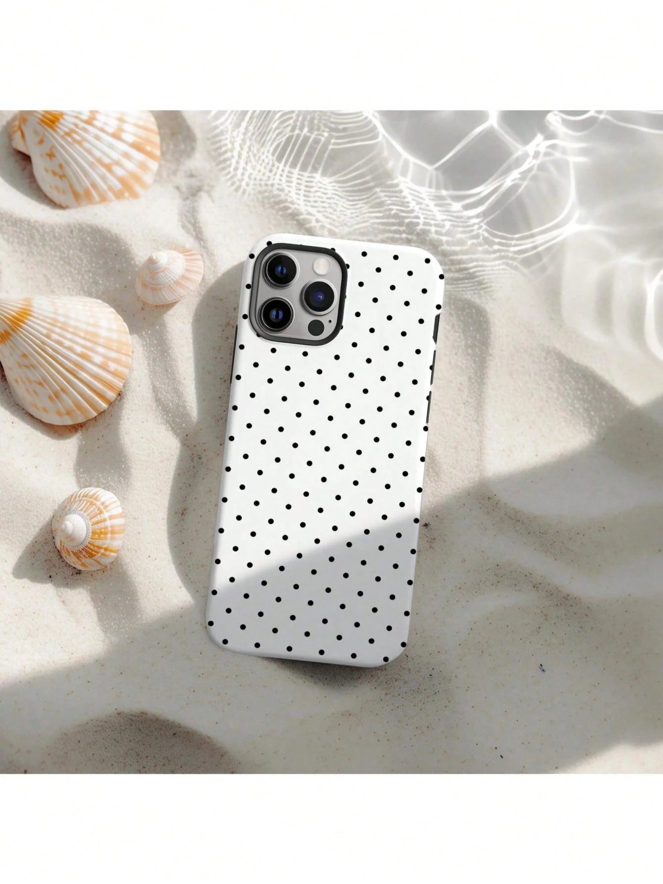 GIIPPA Soft & Cute White Polka Dot Phone Case, Y2K Style, Compatible With 17/16/15/14/13/12/11 Pro Max, Aesthetic