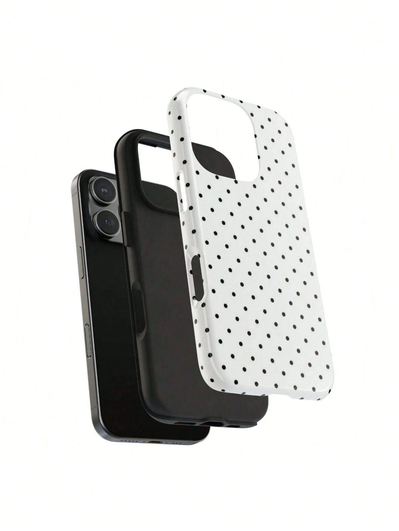 GIIPPA Soft & Cute White Polka Dot Phone Case, Y2K Style, Compatible With 17/16/15/14/13/12/11 Pro Max, Aesthetic