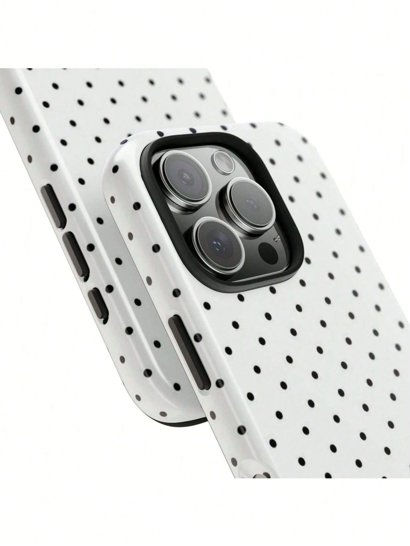GIIPPA Soft & Cute White Polka Dot Phone Case, Y2K Style, Compatible With 17/16/15/14/13/12/11 Pro Max, Aesthetic