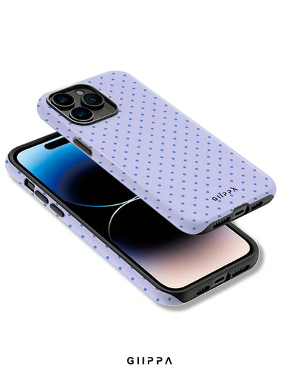 GIIPPA Soft & Cute White Polka Dot Phone Case, Y2K Style, Compatible With 17/16/15/14/13/12/11 Pro Max, Aesthetic