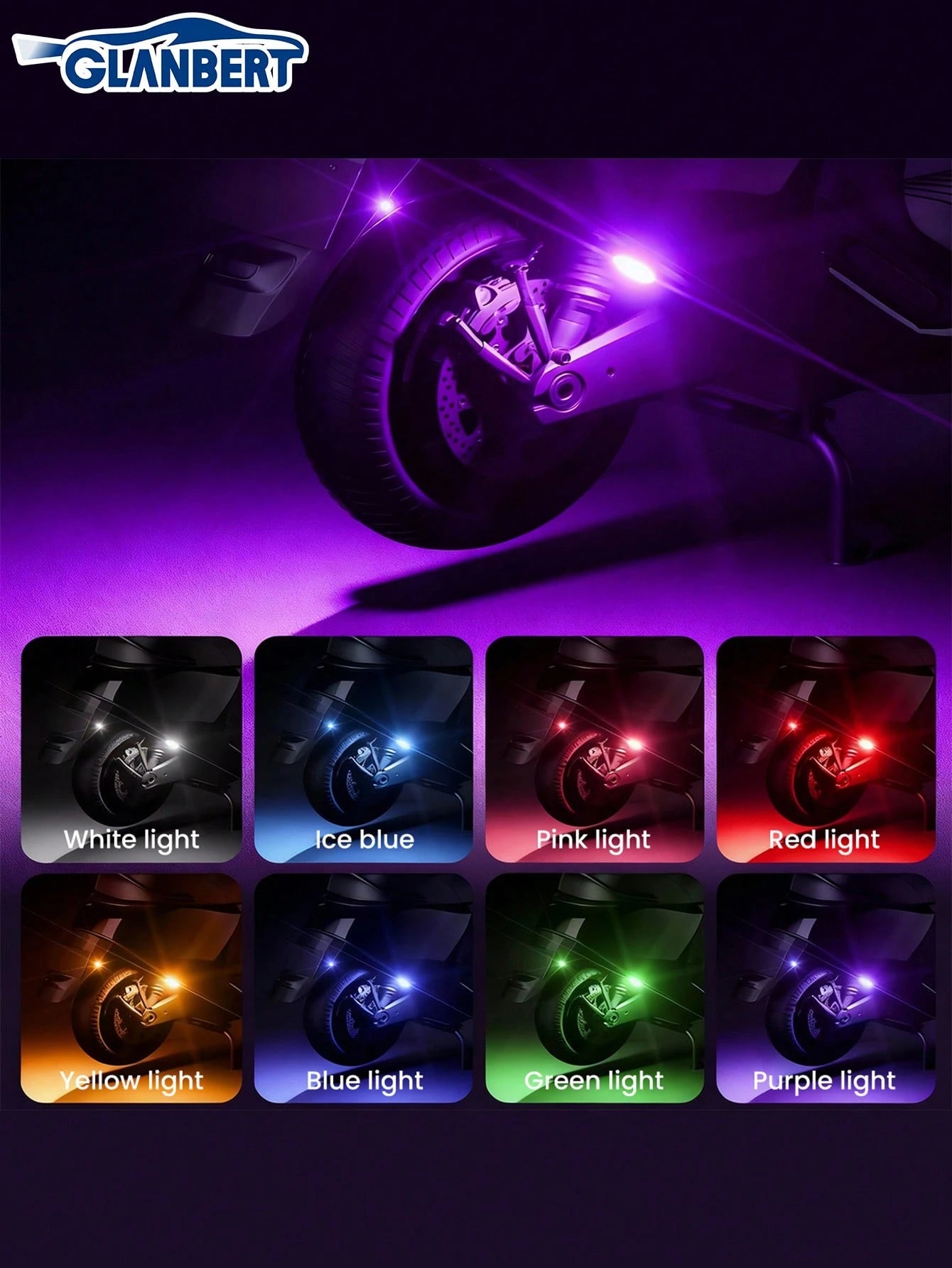 GLANBERT Upgraded 6LEDs 6/4/2PCS Wireless LED Strobe Lights,Car Decorative Lights,With Remote Control,Mini Lights 8 Colors USB Charing Anti-Collision Led Emergency Warning Lights For Car Motorcycle Dr
