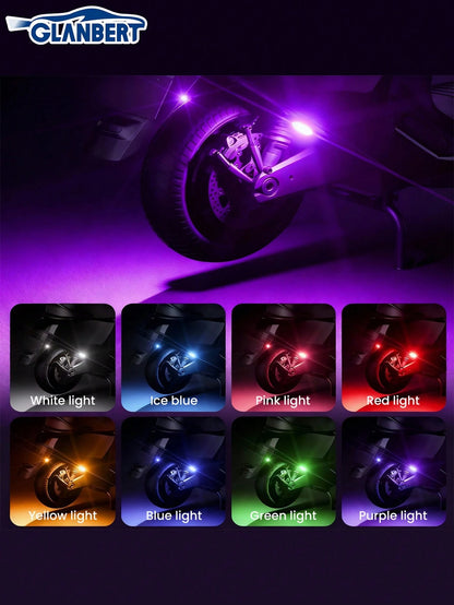 GLANBERT Upgraded 6LEDs 6/4/2PCS Wireless LED Strobe Lights,Car Decorative Lights,With Remote Control,Mini Lights 8 Colors USB Charing Anti-Collision Led Emergency Warning Lights For Car Motorcycle Dr
