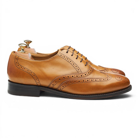 'Glasgow' Tan Brown Leather Oxford Brogues UK 9 G