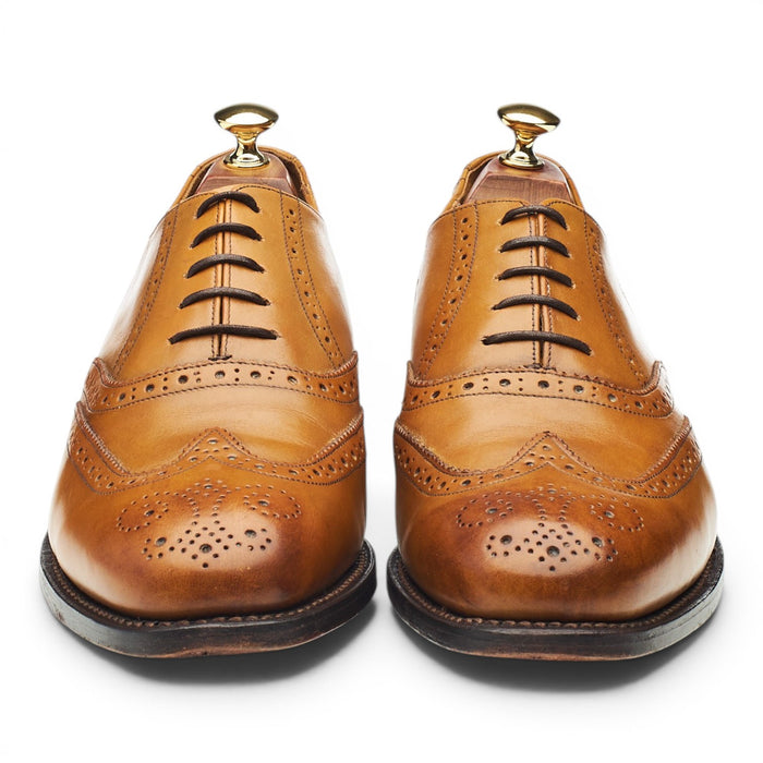 'Glasgow' Tan Brown Leather Oxford Brogues UK 9 G