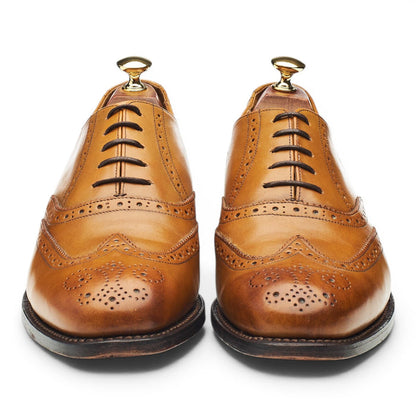 'Glasgow' Tan Brown Leather Oxford Brogues UK 9 G