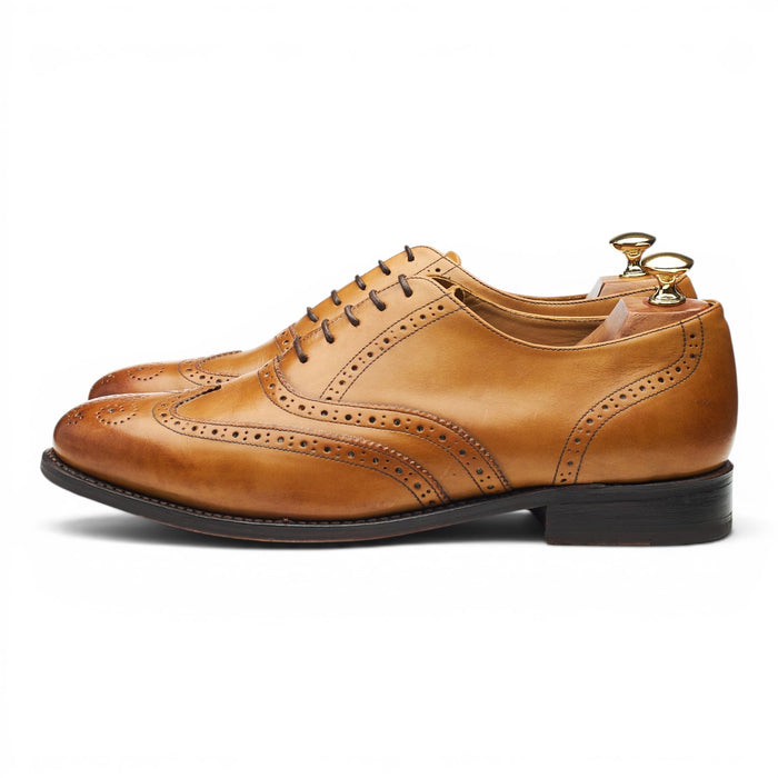 'Glasgow' Tan Brown Leather Oxford Brogues UK 9 G