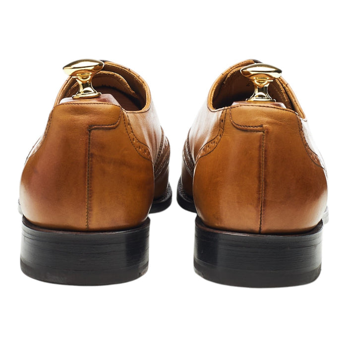 'Glasgow' Tan Brown Leather Oxford Brogues UK 9 G