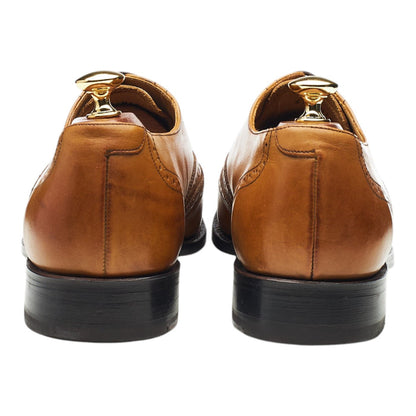 'Glasgow' Tan Brown Leather Oxford Brogues UK 9 G