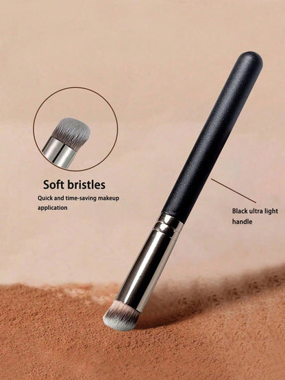 Glossy Handle Makeup Brush With Soft And Dense Bristles For Men And Women, Suitable For Concealer, Blending, Setting Powder, Liquid, Cream, And Polishing Cosmetics. It Can Be Used For Contouring The N