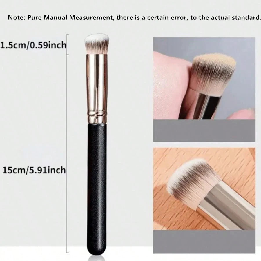 Glossy Handle Makeup Brush With Soft And Dense Bristles For Men And Women, Suitable For Concealer, Blending, Setting Powder, Liquid, Cream, And Polishing Cosmetics. It Can Be Used For Contouring The N