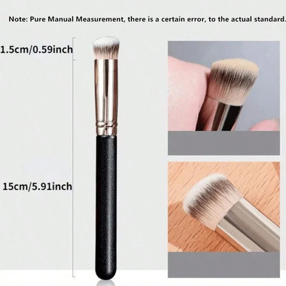 Glossy Handle Makeup Brush With Soft And Dense Bristles For Men And Women, Suitable For Concealer, Blending, Setting Powder, Liquid, Cream, And Polishing Cosmetics. It Can Be Used For Contouring The N