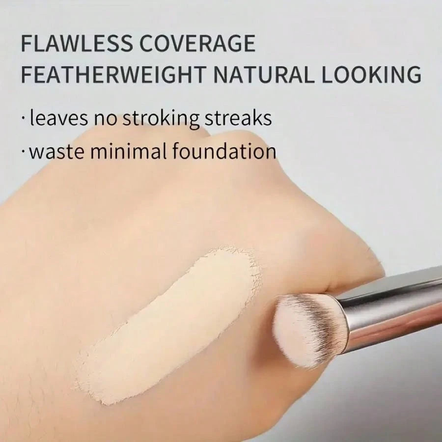 Glossy Handle Makeup Brush With Soft And Dense Bristles For Men And Women, Suitable For Concealer, Blending, Setting Powder, Liquid, Cream, And Polishing Cosmetics. It Can Be Used For Contouring The N