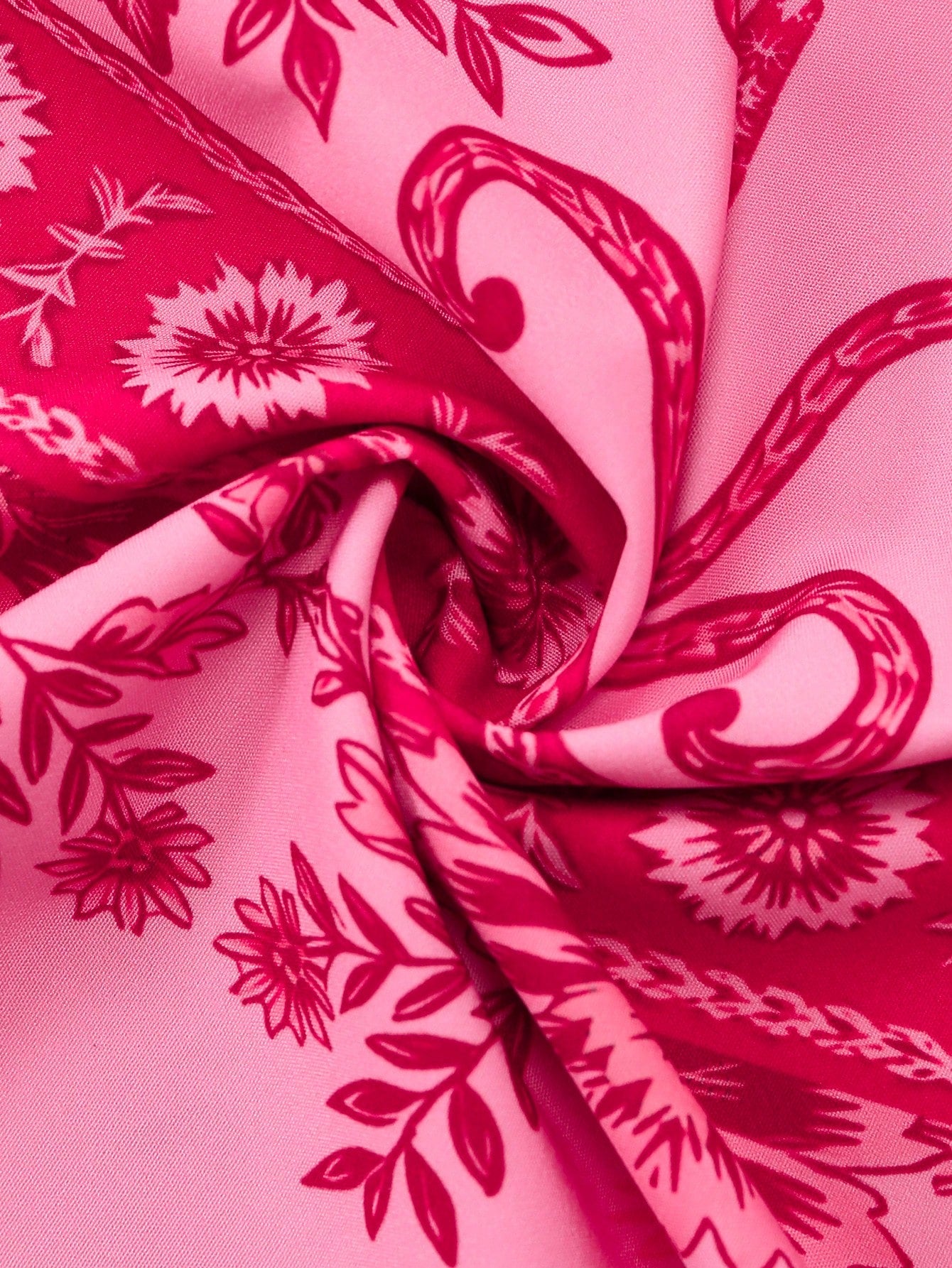 GlowEve Women's Floral Pink Summer Tropical Holiday Vacation Holiday Printed Spaghetti Strap Tie Waist A-Line Dress, Elegant French Retro Slip Dress