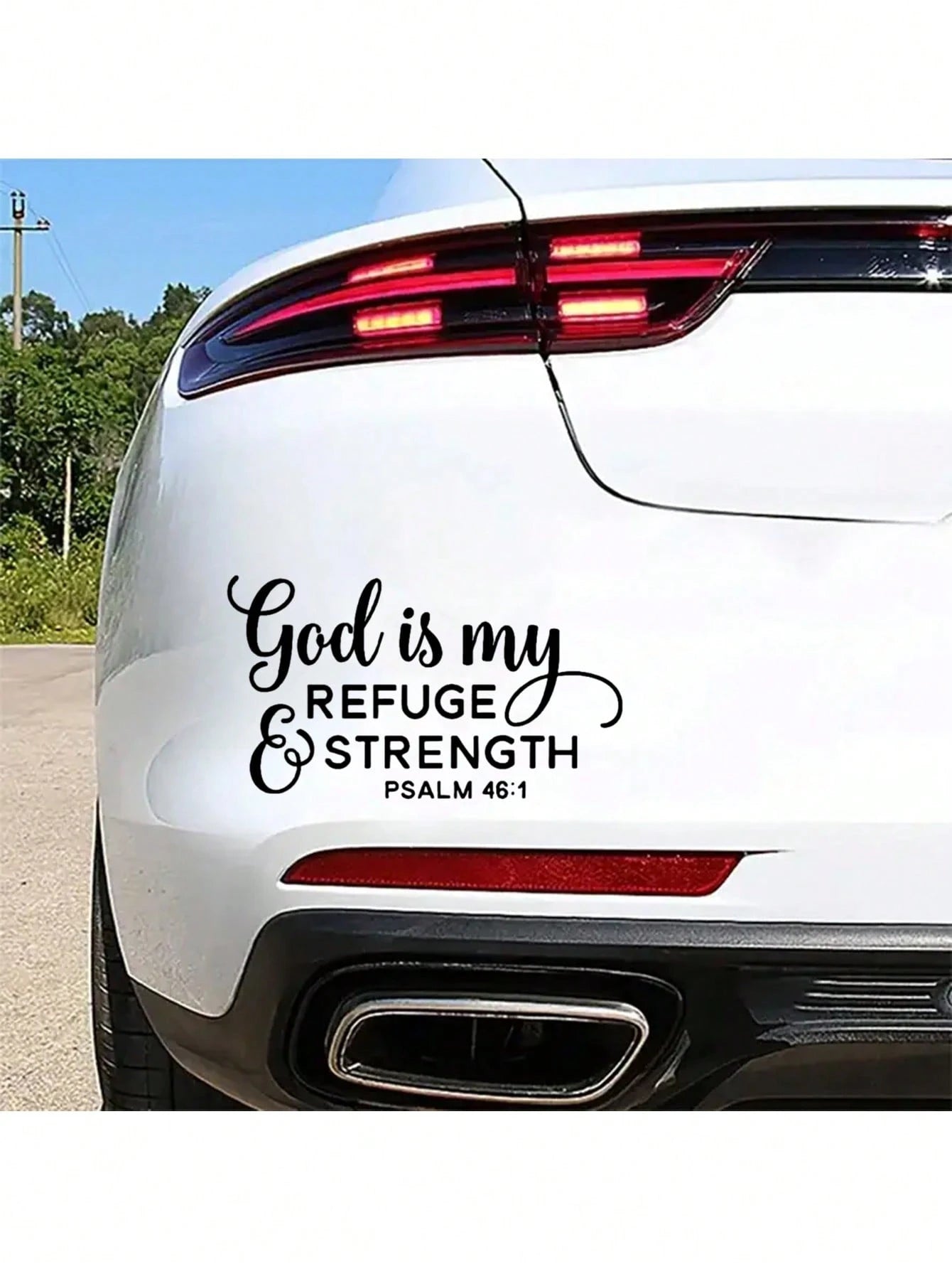 God Is My Refuge & Strength" Psalm 46:1 Vinyl Decal- Waterproof, Easy-To-Apply Sticker For Cars, Laptops, Windows- Durable, Glossy Finish, Religious Theme, Ceramic Adhesive|Glossy Finish Sticker|Wat