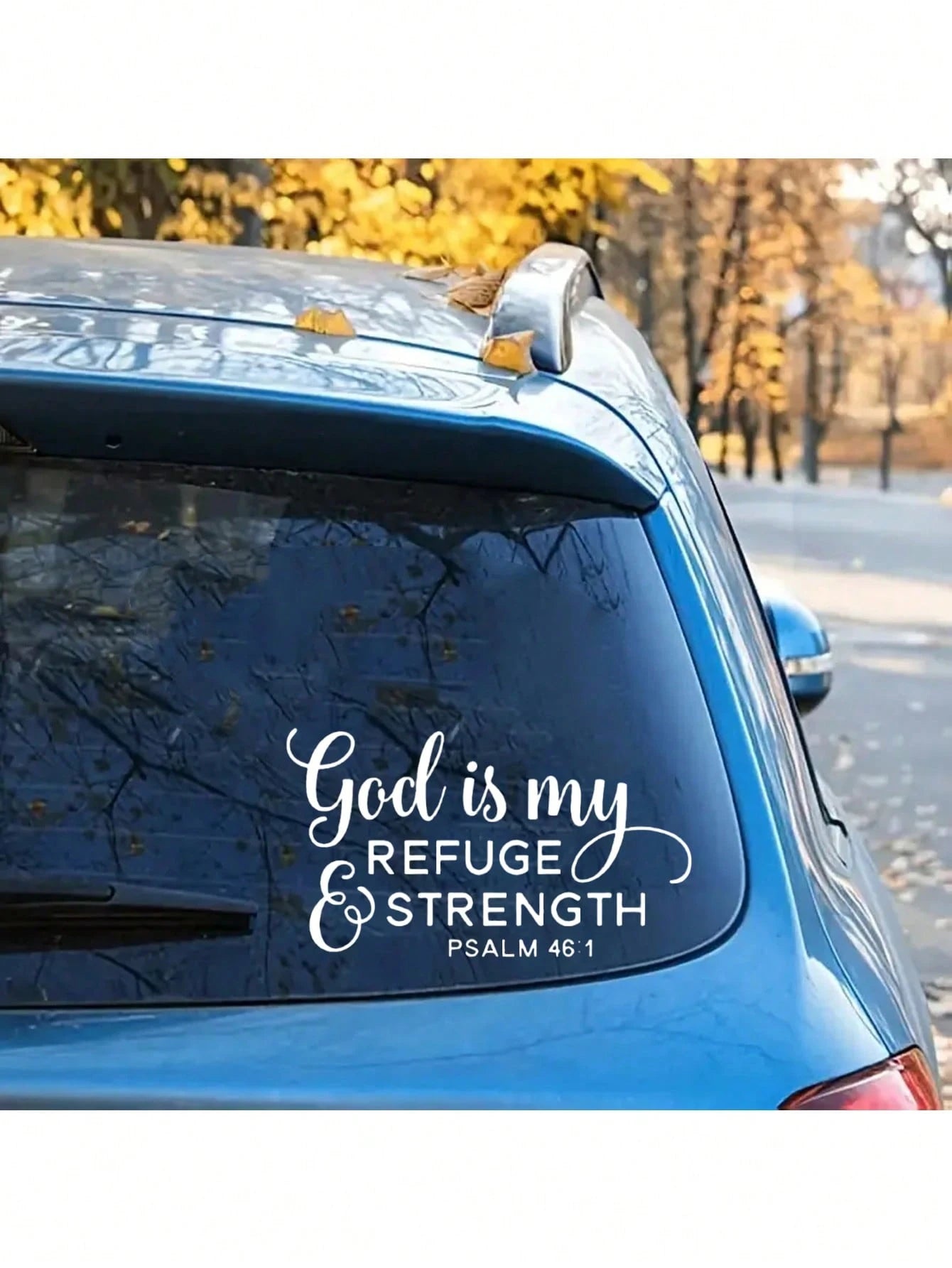 God Is My Refuge & Strength" Psalm 46:1 Vinyl Decal- Waterproof, Easy-To-Apply Sticker For Cars, Laptops, Windows- Durable, Glossy Finish, Religious Theme, Ceramic Adhesive|Glossy Finish Sticker|Wat