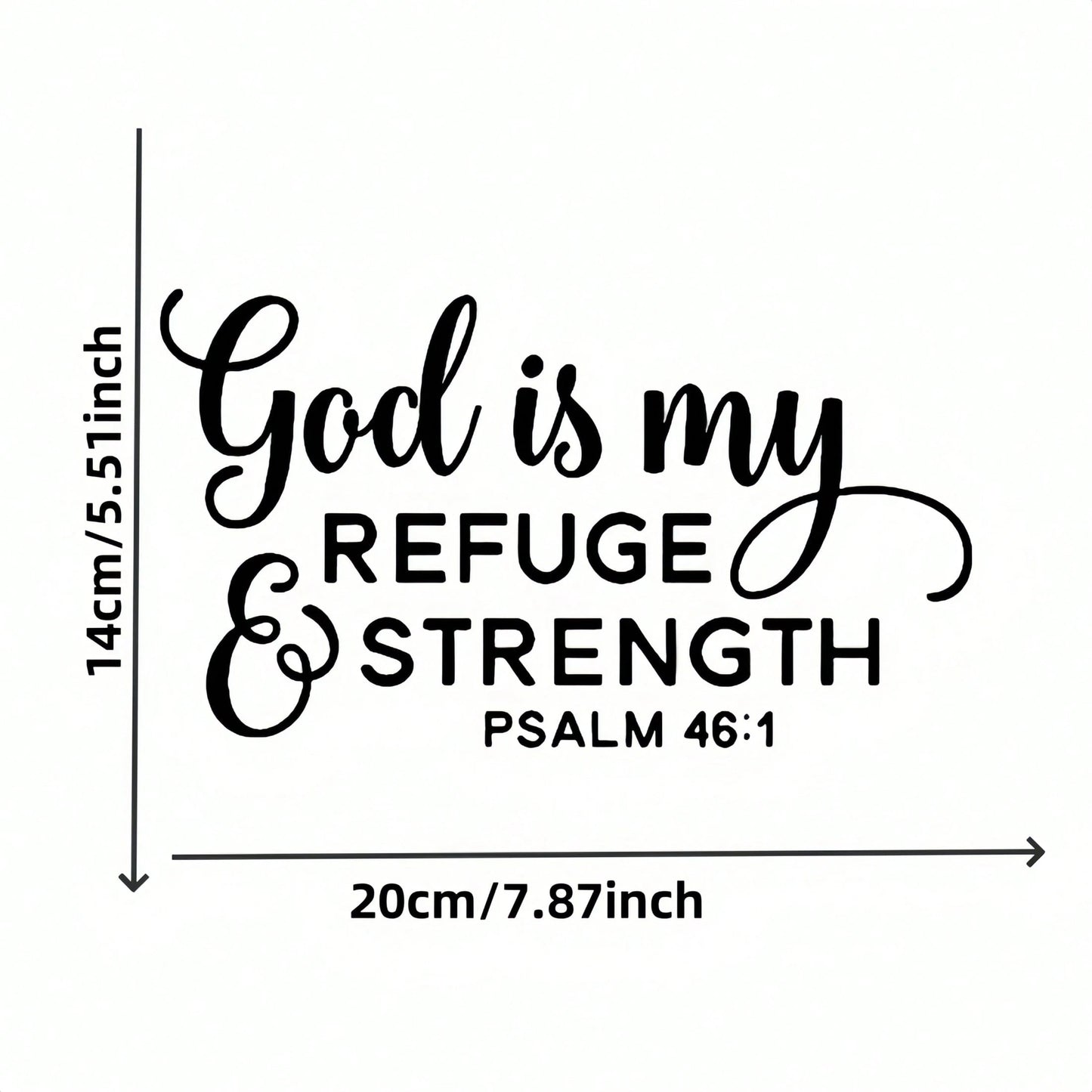 God Is My Refuge & Strength" Psalm 46:1 Vinyl Decal- Waterproof, Easy-To-Apply Sticker For Cars, Laptops, Windows- Durable, Glossy Finish, Religious Theme, Ceramic Adhesive|Glossy Finish Sticker|Wat