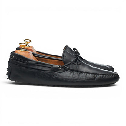 Gommino Black Leather Driving Loafers UK 9.5