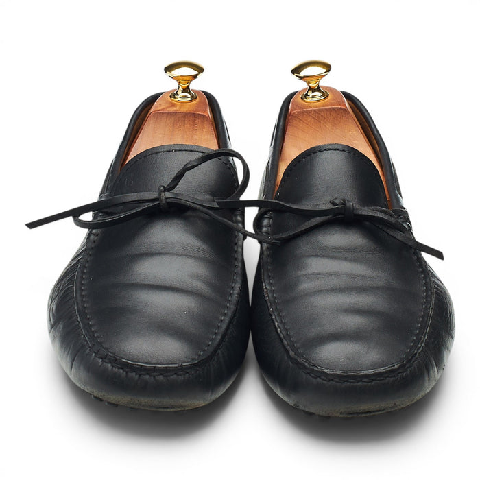 Gommino Black Leather Driving Loafers UK 9.5