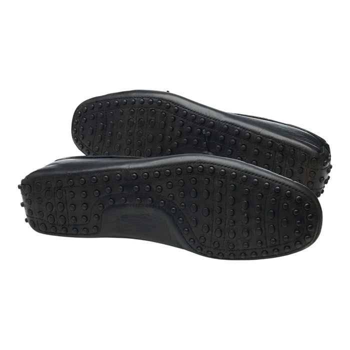 Gommino Black Leather Driving Loafers UK 9.5