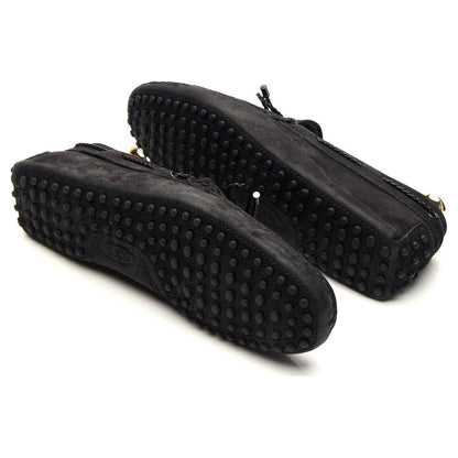Gommino Black Nubuck Leather Driving Loafers UK 6