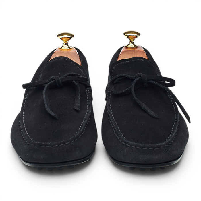 Gommino Black Suede Driving Loafers UK 9