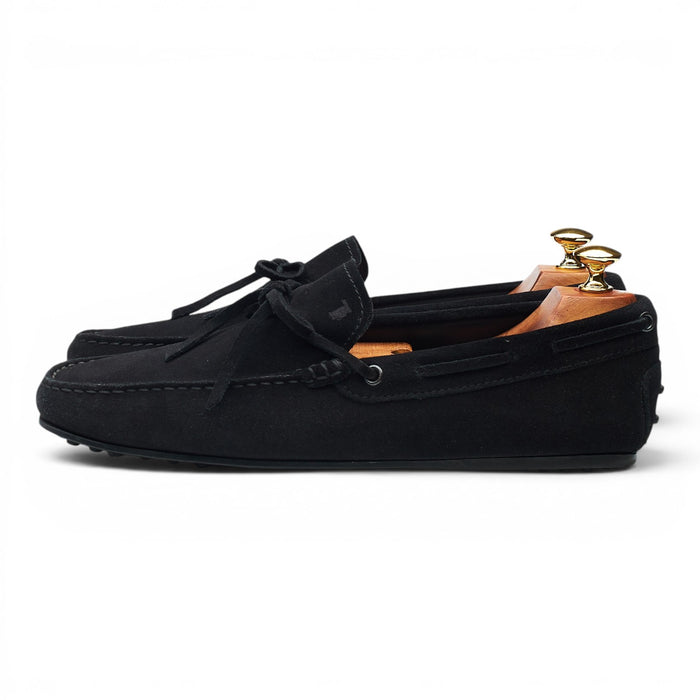 Gommino Black Suede Driving Loafers UK 9