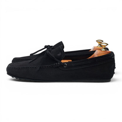 Gommino Black Suede Driving Loafers UK 9