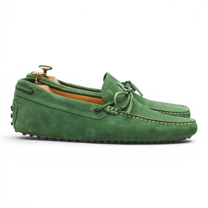 Gommino Green Suede Driving Loafers UK 8