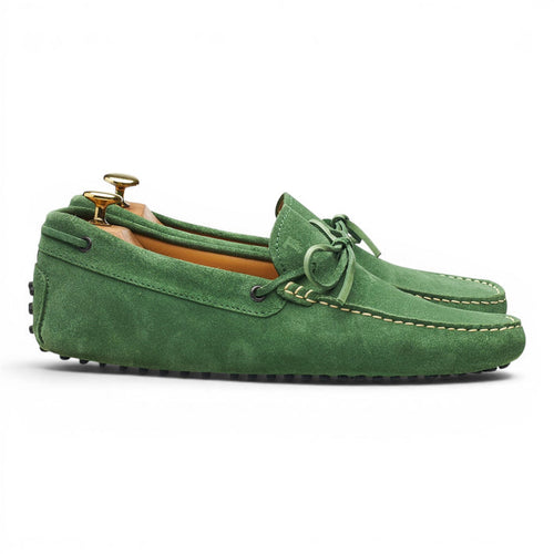Gommino Green Suede Driving Loafers UK 8
