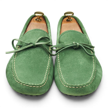 Gommino Green Suede Driving Loafers UK 8