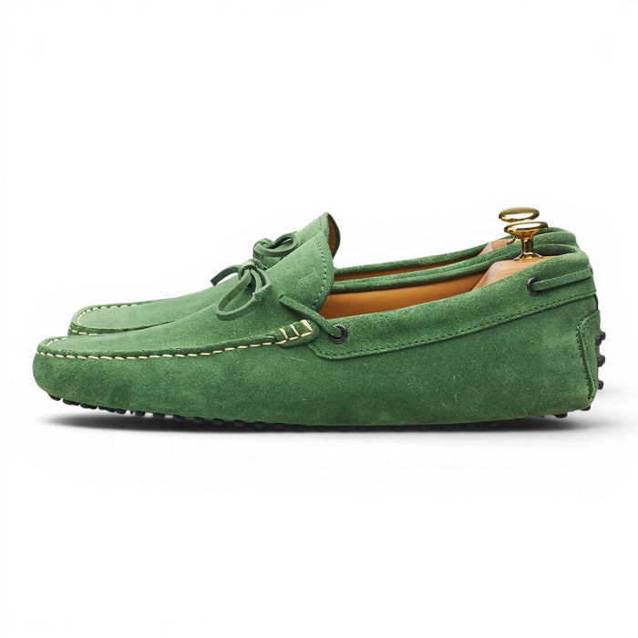 Gommino Green Suede Driving Loafers UK 8