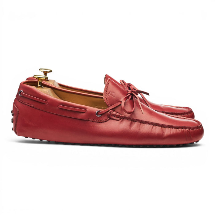 Gommino Red Leather Driving Loafers UK 8.5