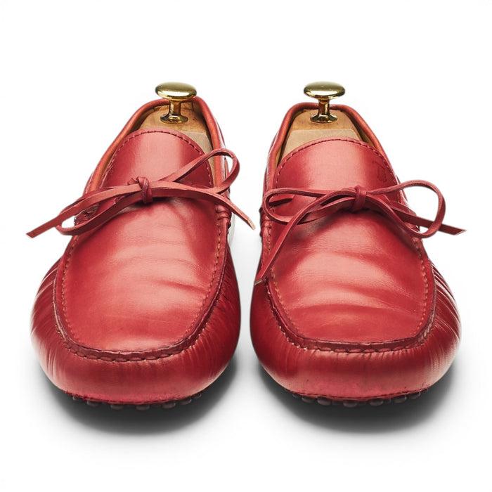 Gommino Red Leather Driving Loafers UK 8.5