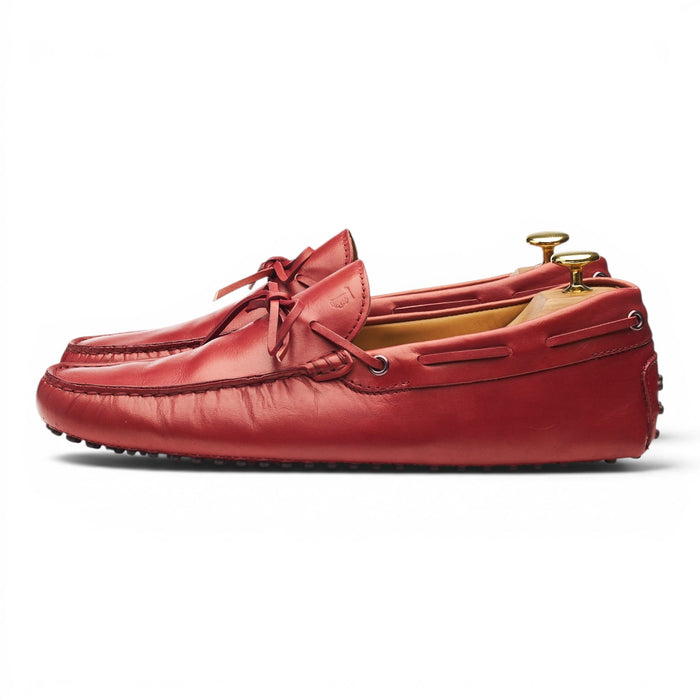 Gommino Red Leather Driving Loafers UK 8.5