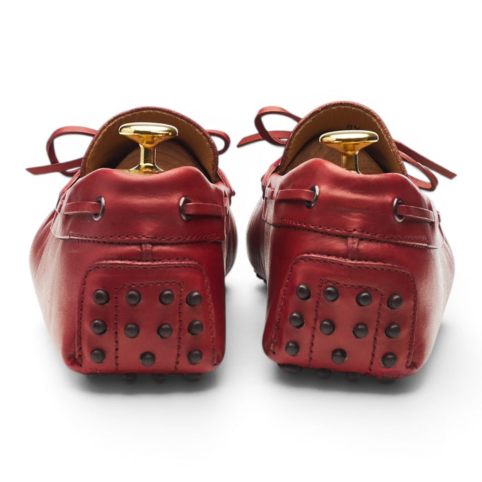 Gommino Red Leather Driving Loafers UK 8.5
