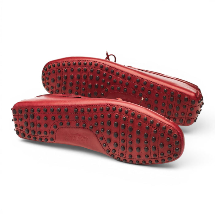 Gommino Red Leather Driving Loafers UK 8.5
