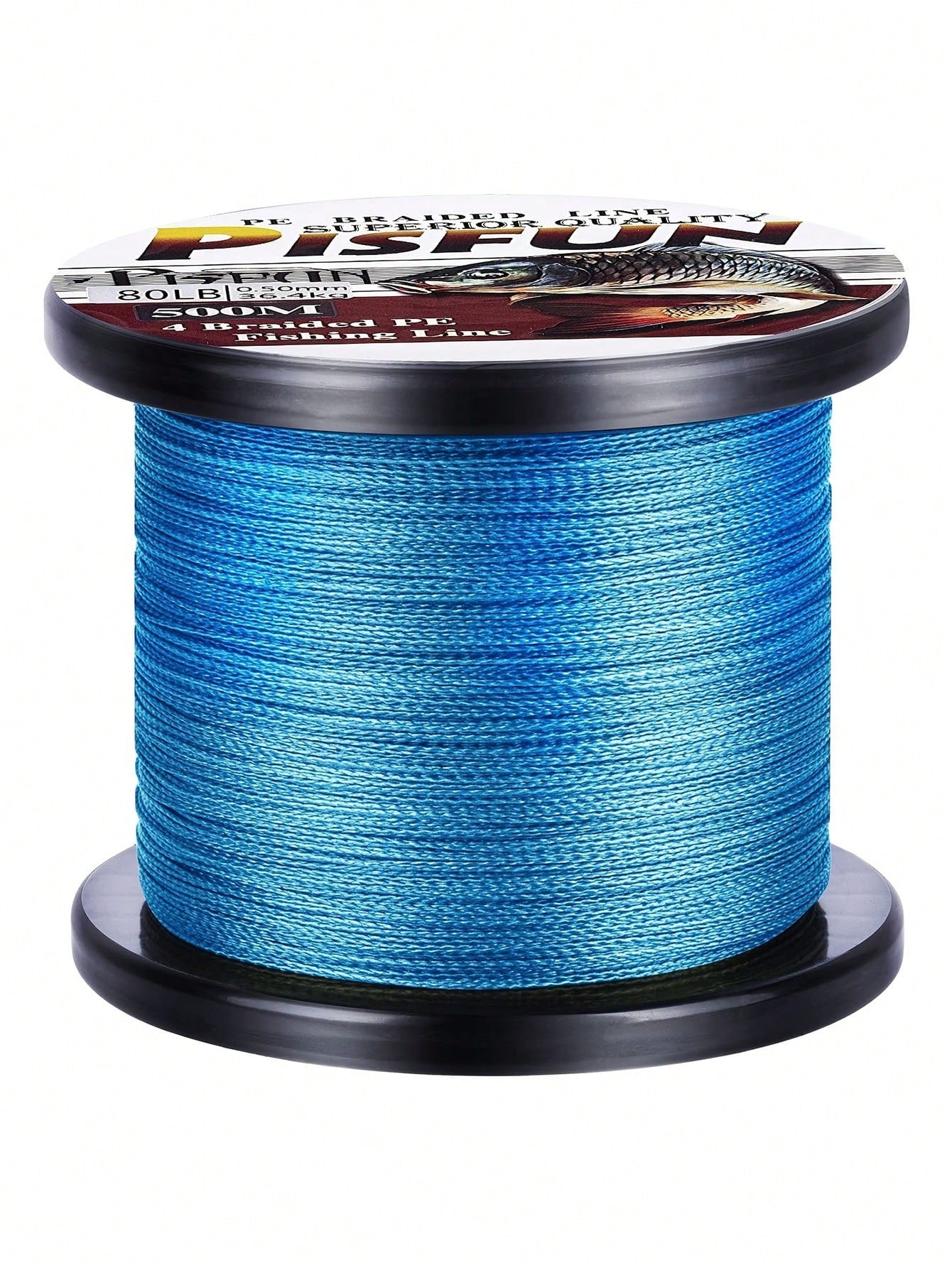 GOTURE 1 Roll 4-Strand Blue Braided Fishing Line, Suitable For Saltwater & Freshwater, Durable, 14-80 Lbs, 500m (547 Yards)