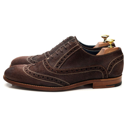 'Grant' Dark Brown Waxed Suede Brogues UK 8 F