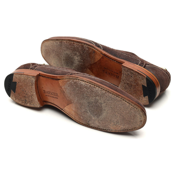 'Grant' Dark Brown Waxed Suede Brogues UK 8 F