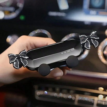 Gravity Car Air Vent Phone Holder, Creative Butterfly Design, White Plastic Material, Universal Car Interior Accessory, Suitable For IPhone And Android Phones, Birthday Gift, Car Air Vent Phone Holder
