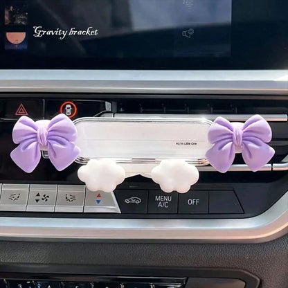Gravity Car Air Vent Phone Holder, Creative Butterfly Design, White Plastic Material, Universal Car Interior Accessory, Suitable For IPhone And Android Phones, Birthday Gift, Car Air Vent Phone Holder