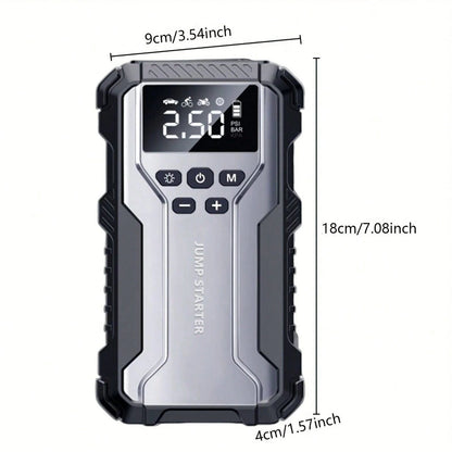 GRMA 7-In-1 Multi-Functional Emergency Start Power Supply With Air Pump, 150PSL Portable Car Battery Starter, Suitable For 2.64 Gallon Gasoline Or 2.38 Gallon Batteries, LED Emergency Light, Automoti