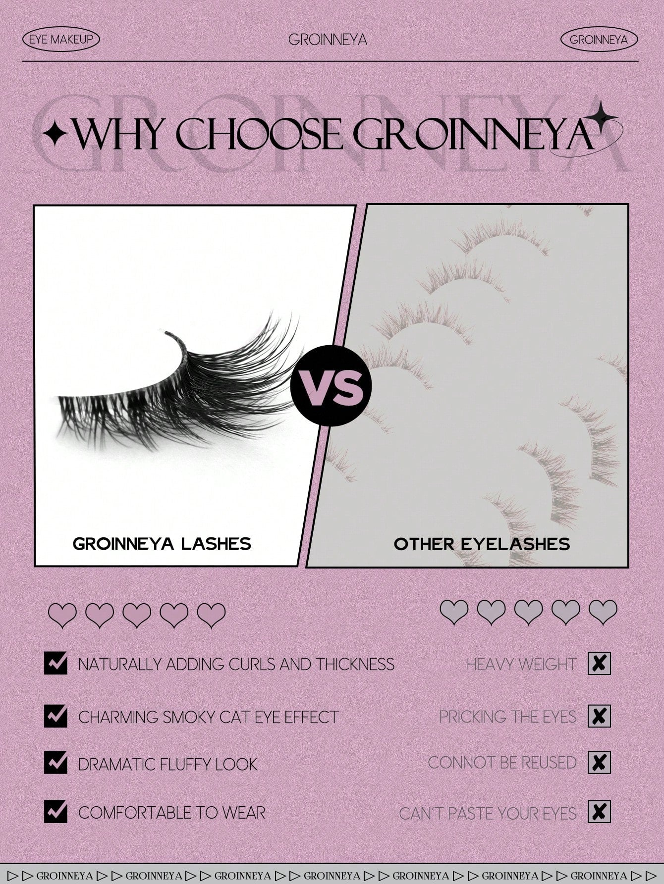 GROINNEYA 9 Pairs Half-Strip Transparent Band Cat Eye False Eyelashes, Short Soft 3D Mink-Like False Eyelashes For Natural Makeup (BP07), Strip False Eyelashes