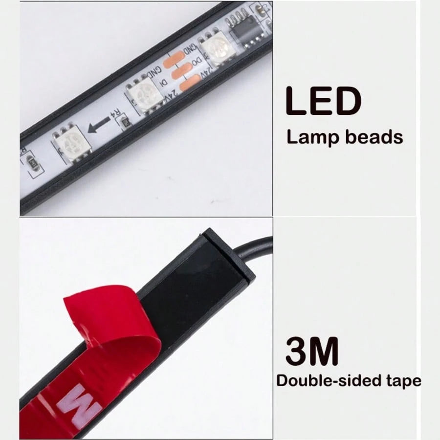 GZSGCP 2M 1M Led 24V Truck Light Strips Colorful Atmosphere Lamp RGB Flexible Turn Signal Light Warning Light DRL 1.5M With Remote