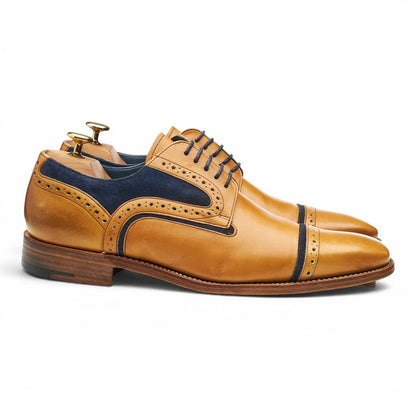 'Haig' Tan Brown Leather Derby Brogues UK 8 G