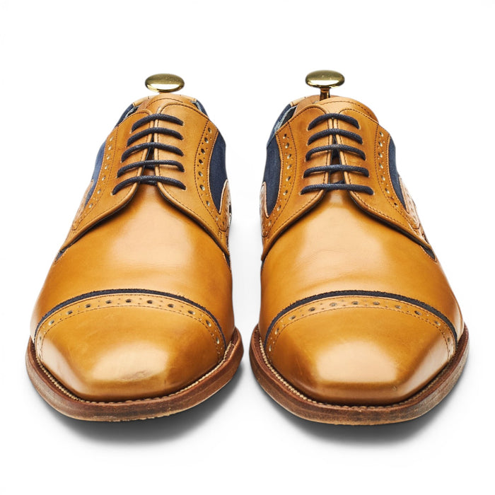 'Haig' Tan Brown Leather Derby Brogues UK 8 G