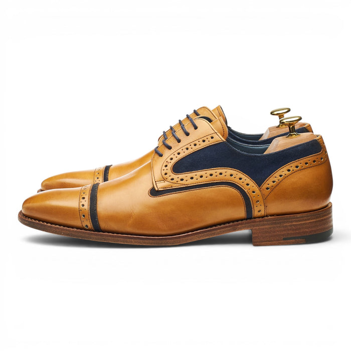'Haig' Tan Brown Leather Derby Brogues UK 8 G