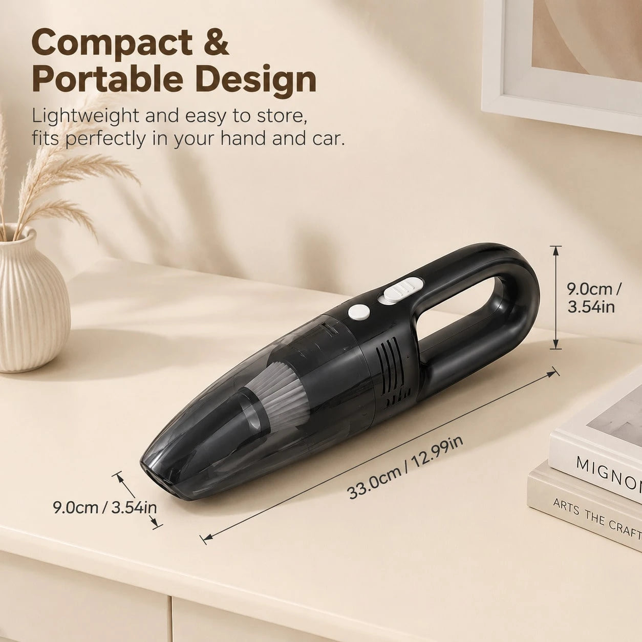 Handheld Wireless Vacuum Cleaner With Powerful 8kPa Suction; USB-Rechargeable; Suitable For Use In Cars, Homes, And Offices; Ideal For Cleaning Up Pet Hair.