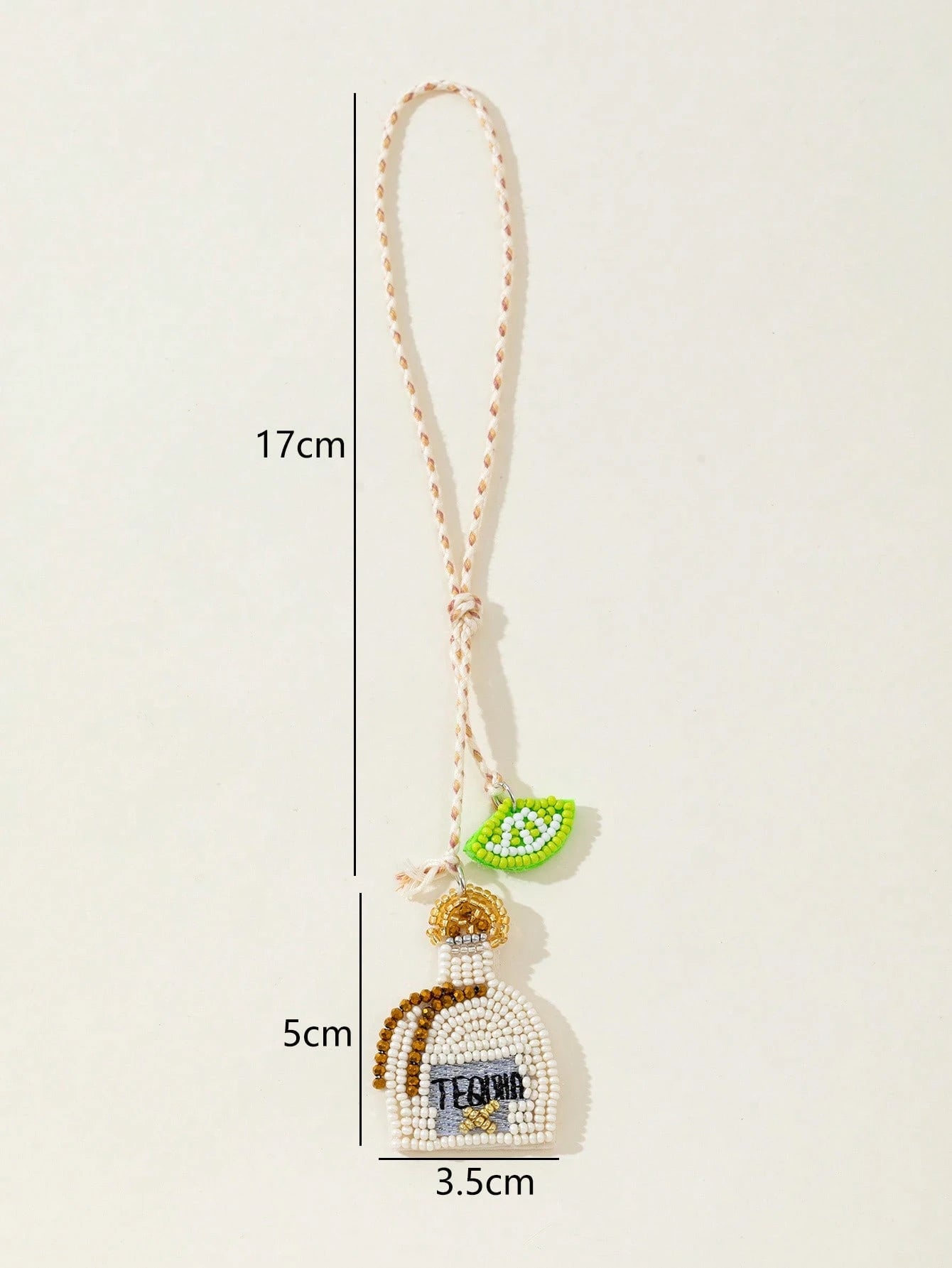 Handmade Beaded Ocean Vacation Style Matching Pair Pendant Bottle Lemon Cup Champagne Cup Coconut Tree Shaped Fun Personalized Women's Bag Charm Versatile Bag Accessory